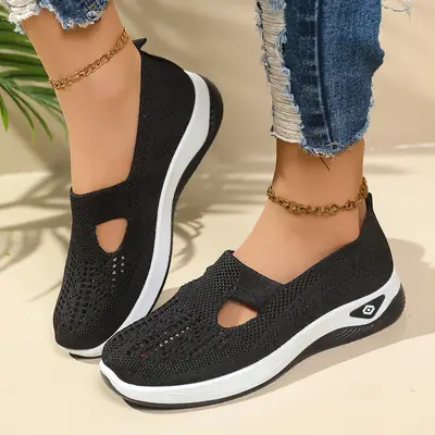 Women's Mesh Slip-On Shoes Green White