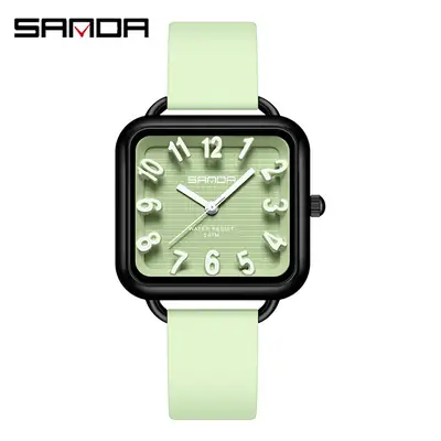 Sanda Green Quartz Watch for Students Exam Wear