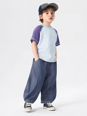 Right European Boys Jeans Shorts Blue Cotton
