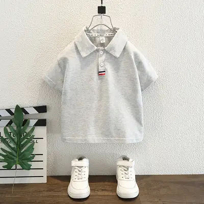 Boys Polo Shirt White Medium Large Casual Summer Top