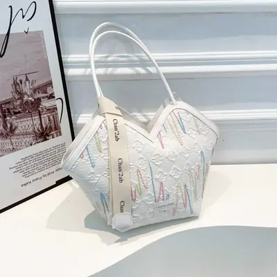 Women Striped Canvas Shoulder Tote Bag 2025 New