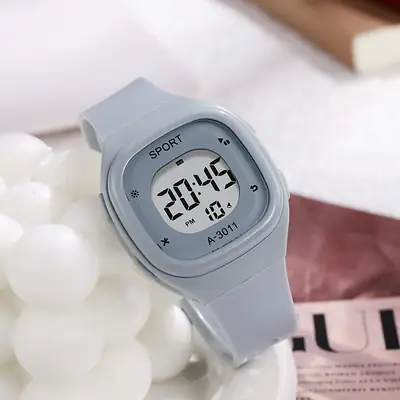 Korean Style Digital Watch for Men Girls Black Sport