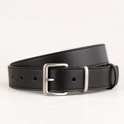 Women Cowhide Leather Belt with Silver Buckle Brown