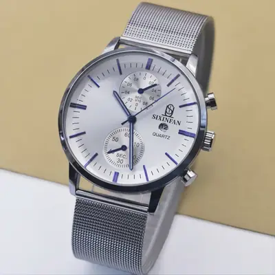 Men's Mechanical Quartz Watch with Stainless Steel Band