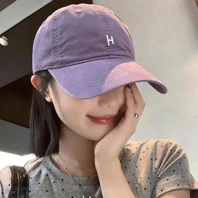 Purple Letter Embroidered Baseball Cap for Women