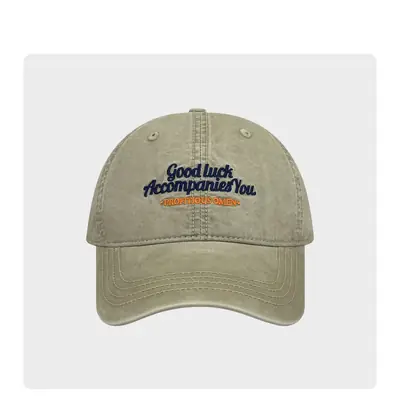 Women Washed Letter Embroidery Cap Navy 2025