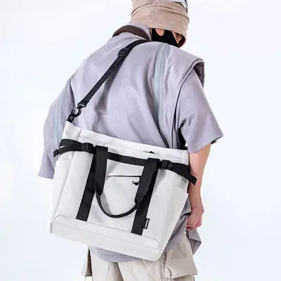 Japanese Style College Student Crossbody Bag Large Capacity Solid Color Tote Bag Commuter Bag