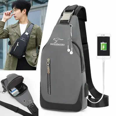 Men's Korean Style Crossbody Bag Canvas Oxford Cloth