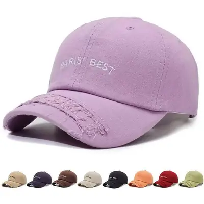 Red Paris Best Embroidered Baseball Cap for Women