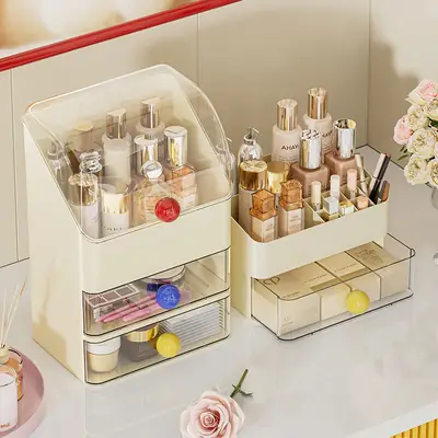 Large Capacity Makeup Storage Box with 3 Drawers