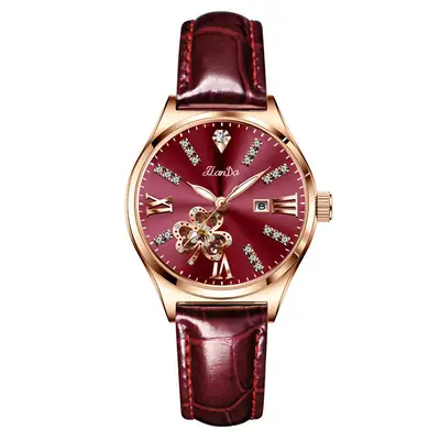 Jlanda Korean Style Women's Quartz Watch Gold Leather Band