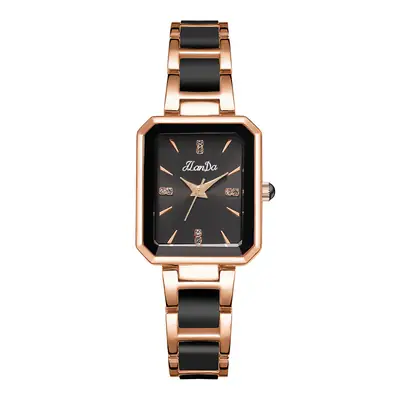 Jlanda Luxury Women's Quartz Watch K-Style Black Rose Gold