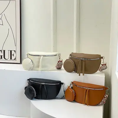 2024 Women's Pu Texture Chest Bag Set of 4