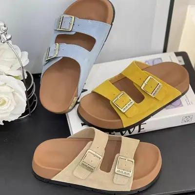 Women Red Birkenstock Flip-Flops Summer Sandals