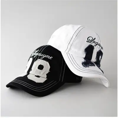 Black Digital Exposed Stitching Baseball Cap for Men Women