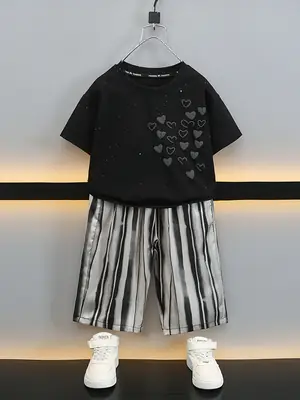 Boys 2026 Summer T-Shirt Set with Anti-Mosquito Pants