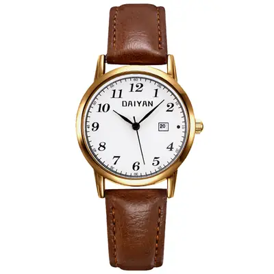 Women's Korean Style Watch with Vintage Leather Strap & Waterproof Quartz