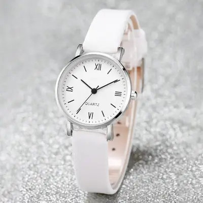 White Quartz Student Watch for Men Women