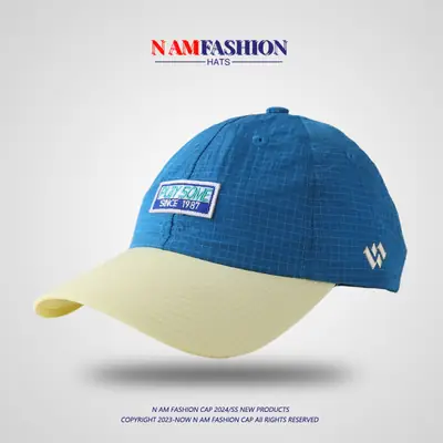 Blue Embroidered Baseball Cap with Sunshade