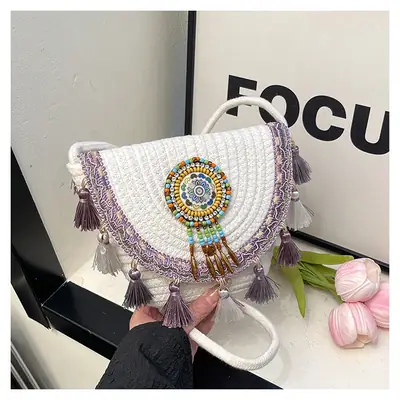 2025 Women's Braided Tassel Crossbody Bag