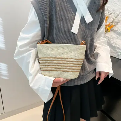 Straw Woven Crossbody Bag for Women