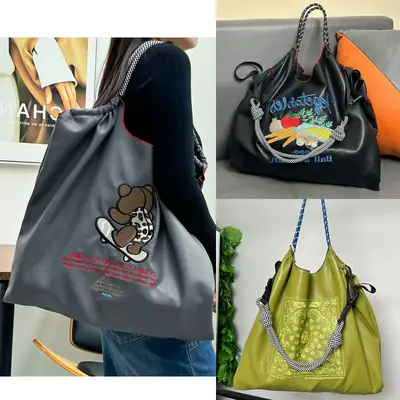 Cross-Border Embroidered Leather Tote Bag Large Capacity Women's Fashionable Bag