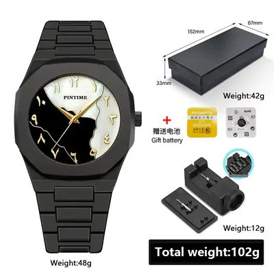 Cross-Border Men's Quartz Watches Black Plastic 48g