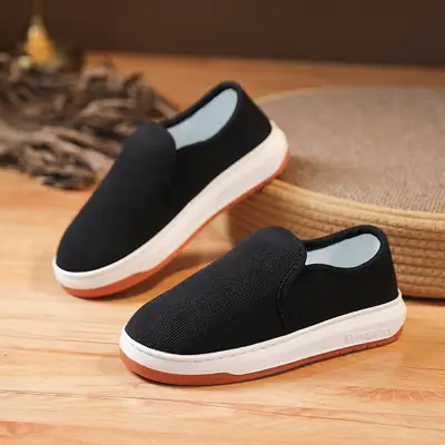 Middle-Aged and Elderly Men's and Women's Espadrille Shoes, Spring and Summer Sweat-Absorbent, Non-Slip, Soft-Soled Slip-On Slip-Ons for Men and Women