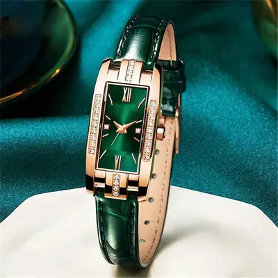 2025 Women's Rose Gold Classical Watch with Emerald Dial