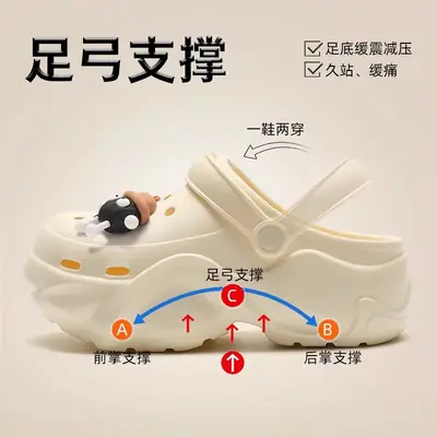 Women Croc Sandals 5.0CM New Anti-Stinky Summer Wear