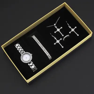 Diamond Cross Jewelry Set for Women