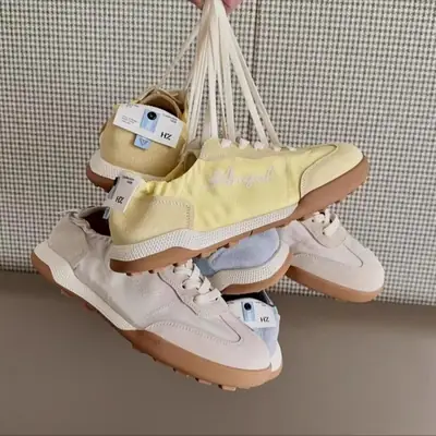 Women's Light Blue Genuine Leather Training Shoes