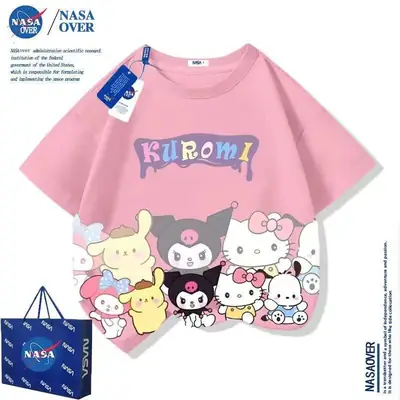 Nasa Kuromi Kids T-Shirt Black Cartoon Medium Large