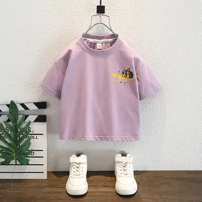 Boys Purple T-Shirt Summer 2025 with Bee Print