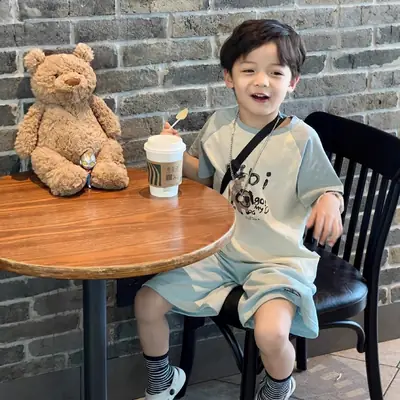 Cartoon Boys Cotton Casual Shorts Set Small Medium