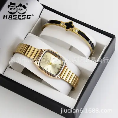 Women's High-End Quartz Wrist Watch with Stainless Steel Bracelet