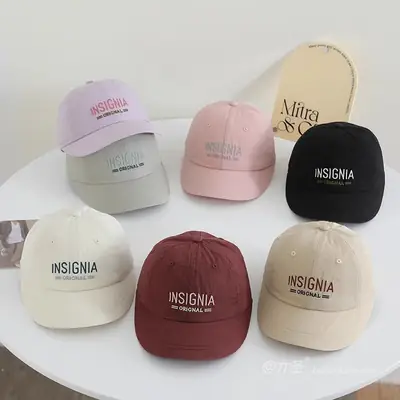 Maroon Embroidered Baseball Cap for Women Spring Summer