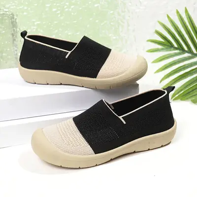 Cross-Border Dropshipping 2025 New Autumn Style Shallow Mouth Breathable Slip-On Mom Shoes Non-Slip Comfortable Casual Walking Shoes
