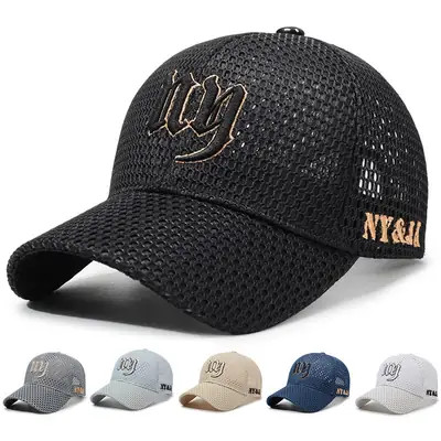 Black Mesh Baseball Cap with Embroidered Logo