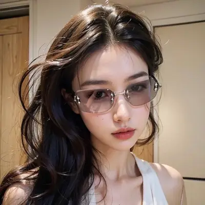 Rimless Sunglasses for Women, High-End Small Frame, Cross-Border Trendy Design
