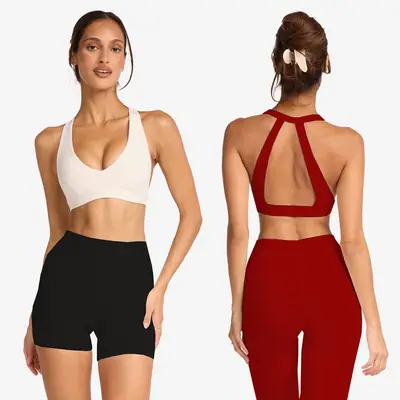 Foreign Trade Cross-Border Yoga Suit for Women with Chest Pads, Chest-Wrapped and Beautiful Back Bra, High-Waisted Quick-Drying Sports Fitness Training Pants