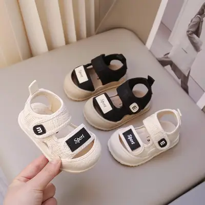 Summer New Kidsren's Shoes Non-Slip Soft Bottom Baby Lightweight Toe Cap Anti-Kick Boys and Girls Baby Toddler Shoes Sandals