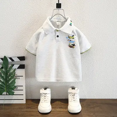 Boys White Polo Shirt Summer 2025 Kids