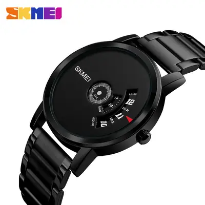 Skmei Black Quartz Men's Watch with Compass