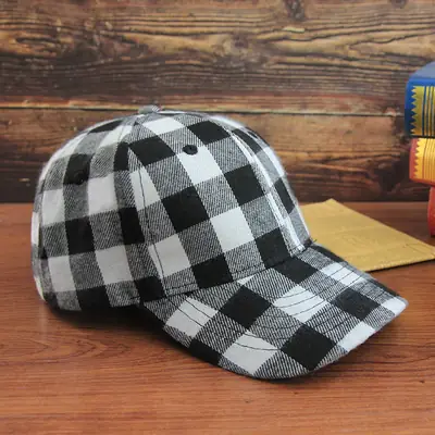 Green Plaid Baseball Cap for Men Women