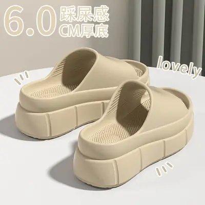 Women's White EVA Platform Slippers High Comfort