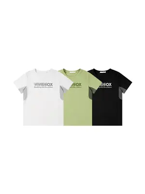 Girls Cotton T-Shirt Light Green Short Sleeve Sports Wear
