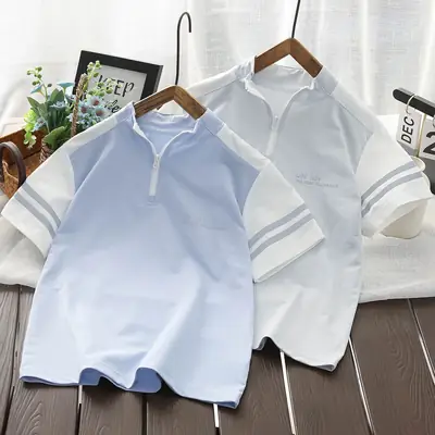 2025 Boys T-Shirt Light Blue Short Sleeve Medium Large