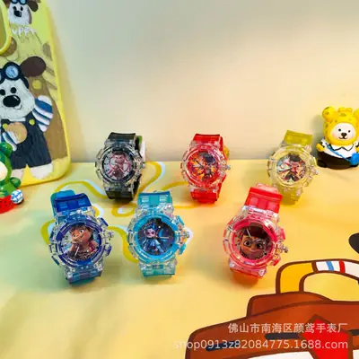 Nezha Blue Crystal Cartoon Watch for Kids