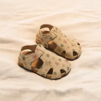 2025 New Summer Girls' Sandals, Suede Leather Shoes, Cute Baby Girl Shoes, Baby Shoes, Toe-Toe Toddler Shoes